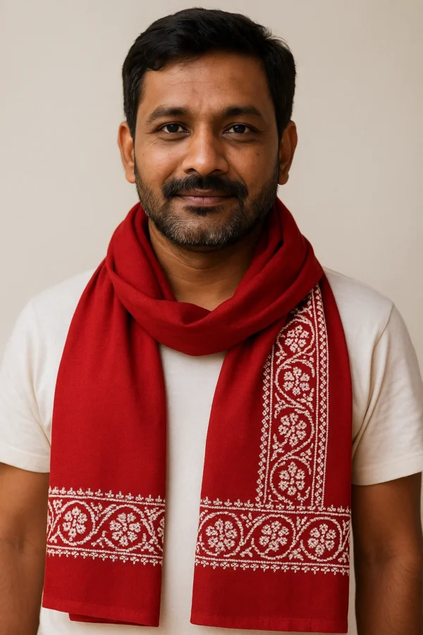 Gamcha Godad Baba Plain Patti (Red)