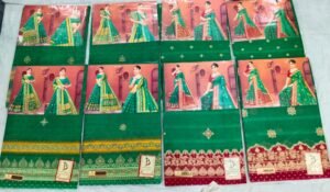 Cotton Saree Bansiwala Hariyali Stone