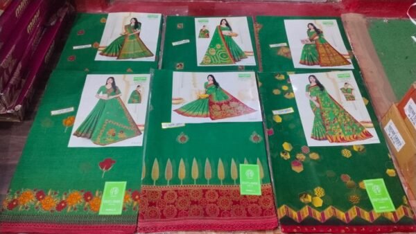Cotton Saree Outlook Laxmi Green BP