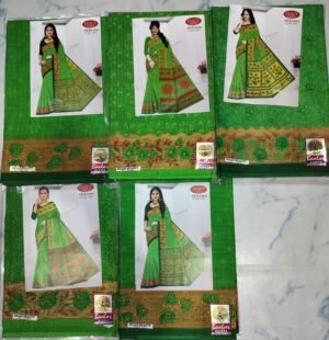 Cotton Saree Baalar Bihar Beauty Green