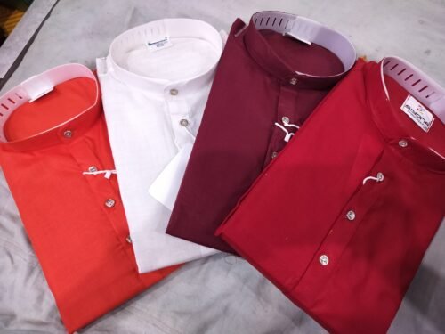 Kurta Nidhi Kunj Kesar (Plain Cotton) - Image 3