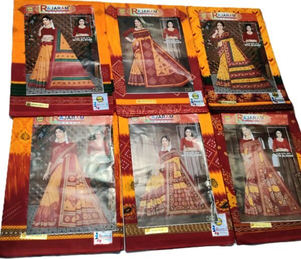 Cotton Saree Rajaram Lotus Gold - Image 2