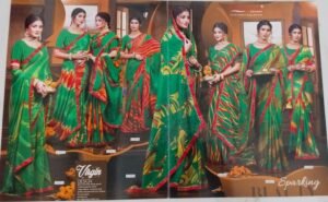 Synthetic Saree Satvachan Hara Pudina