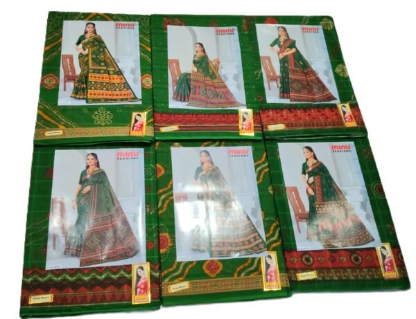 Cotton Saree Minu Hariyali Monsoon