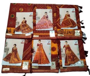 Cotton Saree Bansiwala Namami Red