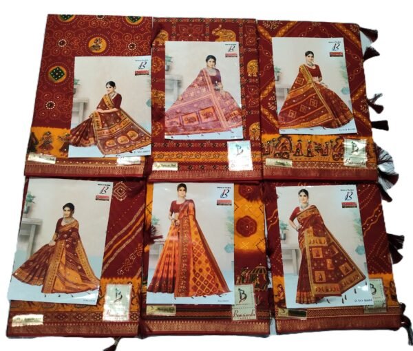 Cotton Saree Bansiwala Namami Red
