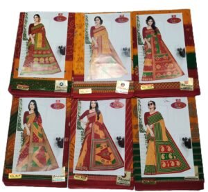 Cotton Saree Bherwa Bol Bum