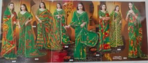 Synthetic Saree Kundan Haryali Star