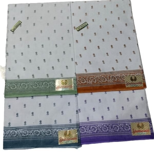 Cotton Saree Shubharambh Dolly White