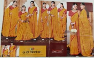 Synthetic Saree Satvachan Haldi Chandan