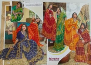 Synthetic Saree Satvachan Lakh Lakh Badhaiya