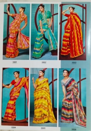 Synthetic Saree Paathshaala Garba Night