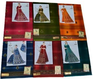 Cotton Saree Bansiwala Olive Checks