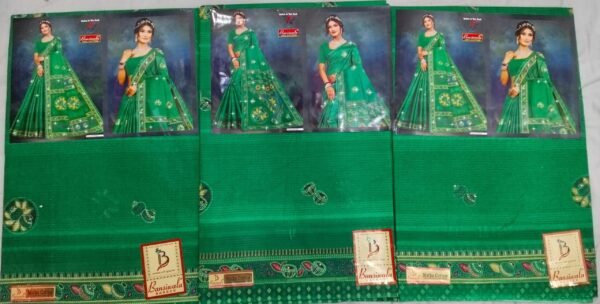 Cotton Saree Bansiwala Matka Cotton (Green)