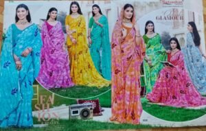 Synthetic Saree Satvachan Crystal