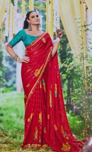 Synthetic Saree Satvachan Girdhari