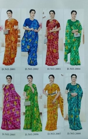 Synthetic Saree Vasundhara Cute Girl