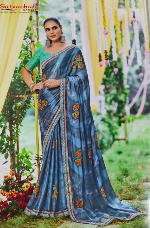 Synthetic Saree Satvachan Girdhari - Image 2