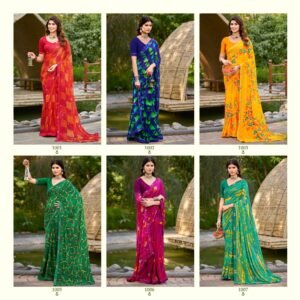 Synthetic Saree Kanu Priya Pagdi