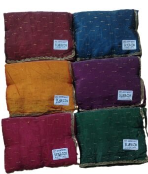 Synthetic Saree Shyam Bihari Silver Coin