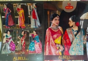 Synthetic Saree Gulab Albeli