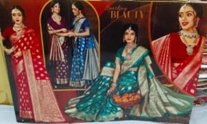 Synthetic Saree Gulab Desi India