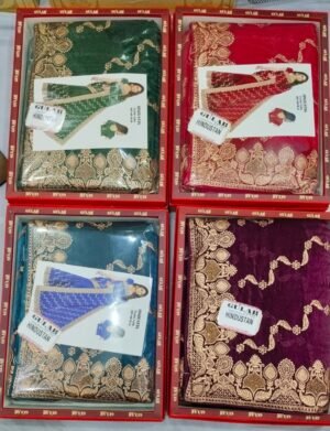 Synthetic Saree Gulab Hindustan