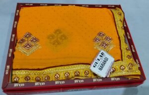 Synthetic Saree Gulab Narangi