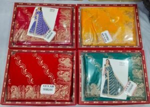 Synthetic Saree Gulab Trimukhi