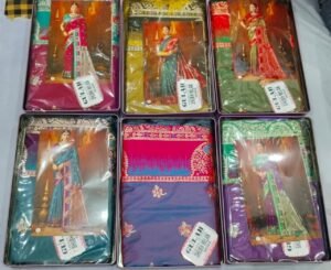 Synthetic Saree Gulab Shubh Milan