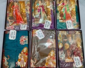 Synthetic Saree Gulab Shubh Laxmi