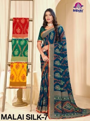 Synthetic Saree Laxmi Shri Malai Silk (Vol)