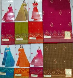 Cotton Saree Bansiwala Rainbow Silk BP