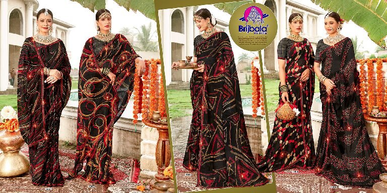 Synthetic Saree Laxmi Shri Black Magic