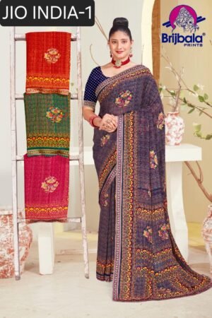 Synthetic Saree Laxmi Shri Jio India 1