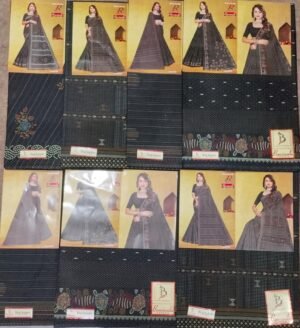 Cotton Saree Bansiwala Black Kashmiri