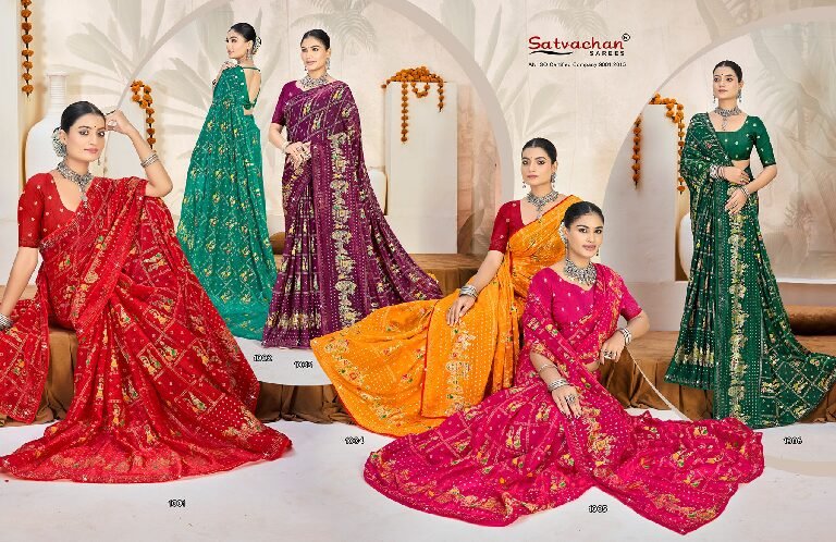 Synthetic Saree Satvachan Kesariya Jalebi (Vol)