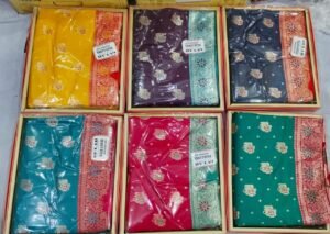 Synthetic Saree Gulab Raas Garba