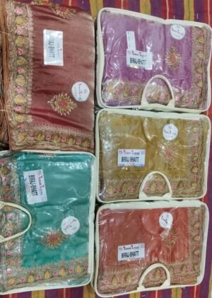 Synthetic Saree Kanak Laxmi Biraj Bhatt