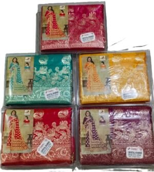 Synthetic Saree Shiv Damru Crystal Khaman
