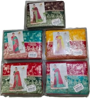 Synthetic Saree Shiv Damru Crystal Ooty