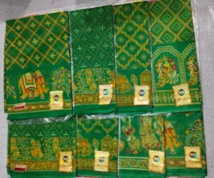 Cotton Saree Maa Laxmi Green Ke Bella