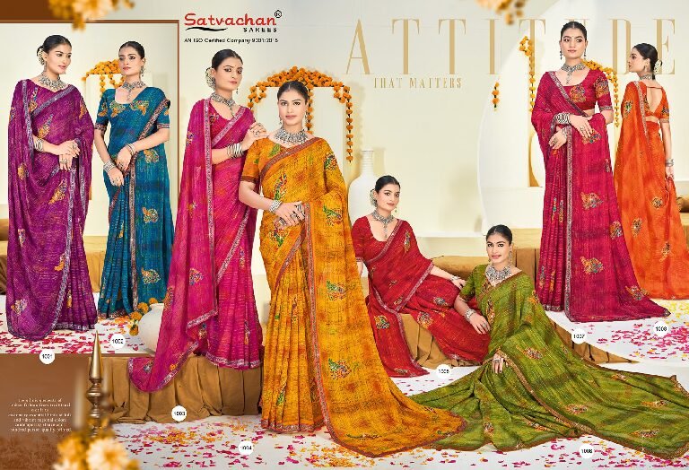 Synthetic Saree Satvachan Rosey