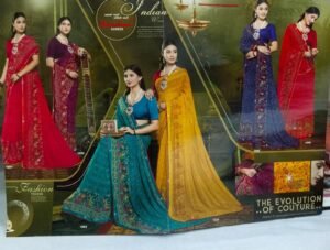 Synthetic Saree Nandini Gold Mine